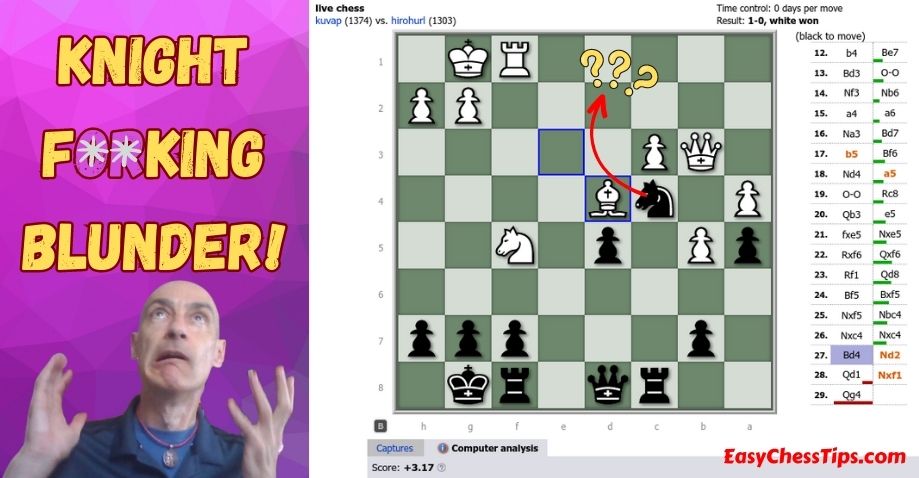Blitz Chess Disaster: I blow my successful French Defence with a Knight  Forking BLUNDER! - Proof of Brain